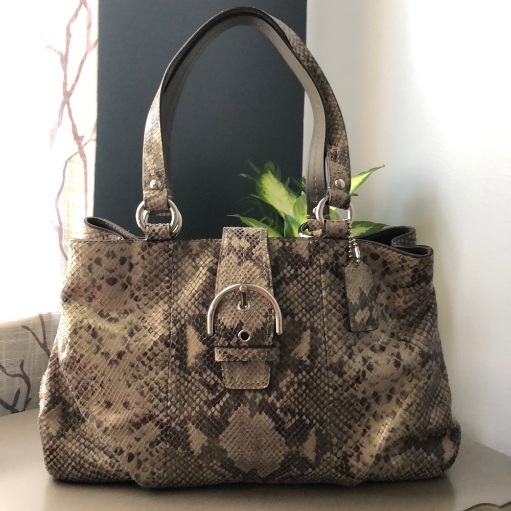 Coach Soho Embossed Python Leather Shoulder Bag - image 6